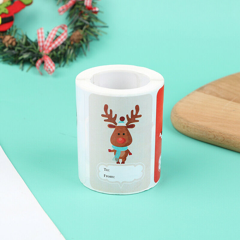 250pcs/Roll 6 Designs Adhesive Christmas Gift Name Tags Xmas Stickers PresenBDA