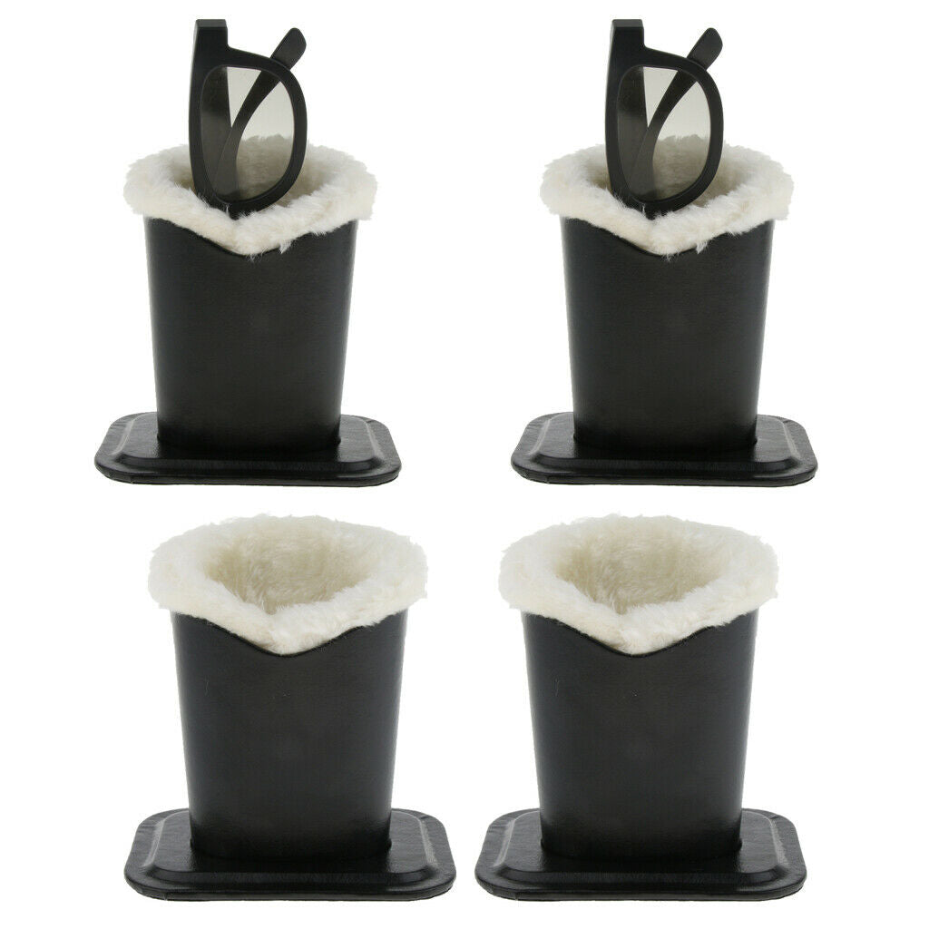 Set of 2 Double Silk Pencil Cases, Glasses Holder with PU Leather Velvet