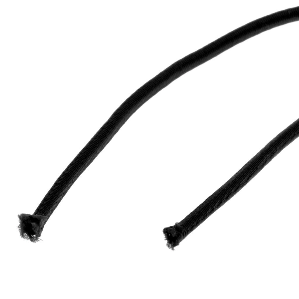 2X 2mm Elastic Bungee Rope Shock Cord Tie Down - Boat/Trailer Covers 10m Black