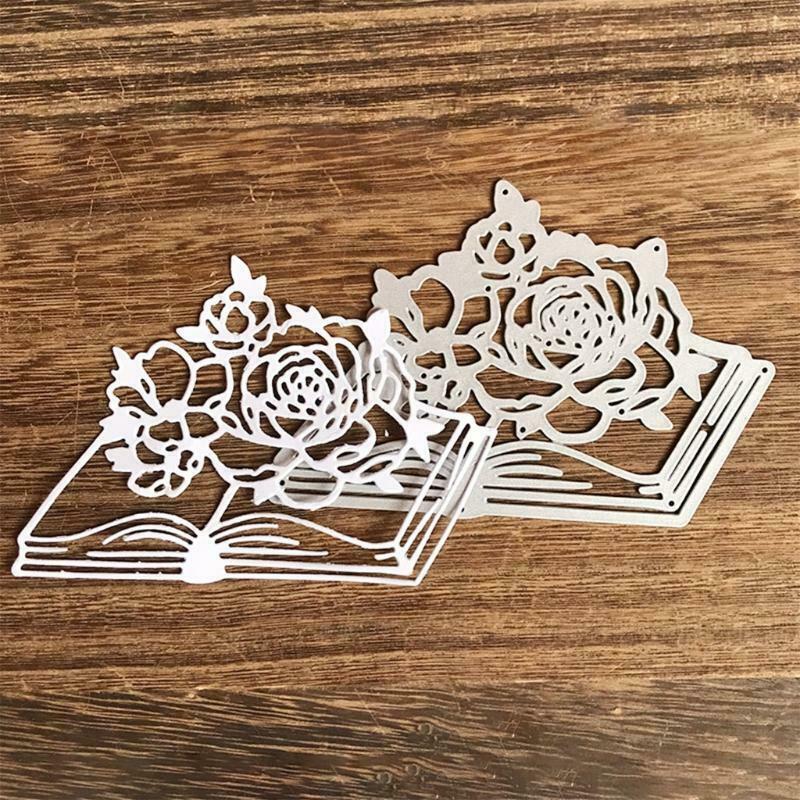 Rose Flower Book Metal Cutting Dies Stencil DIY Scrapbooking Album Paper Card