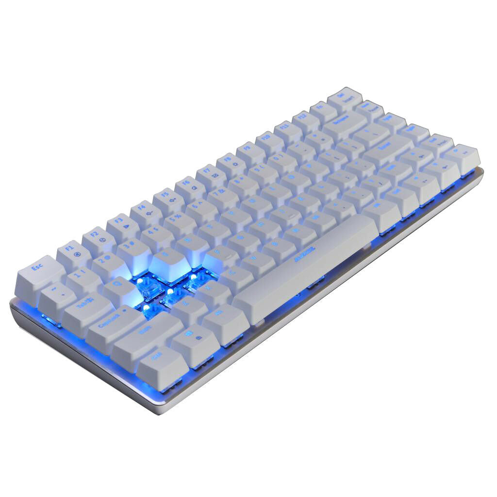 Gaming Mechanical Backlit Wired Esports Black Switch 82 Keys Keyboard White