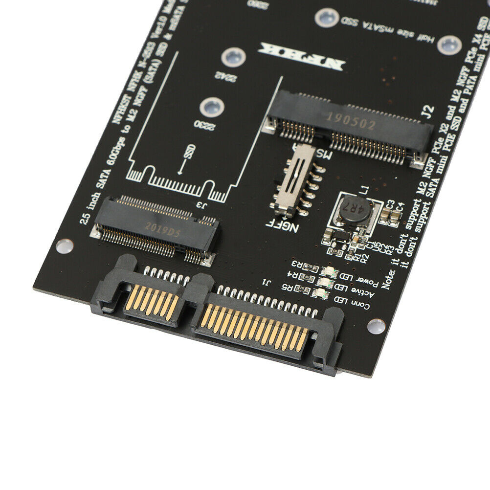 M.2 NGFF MSATA SSD to SATA 3.0 Adapter 2 in 1 Converter Card for PC Laptop~A Tt