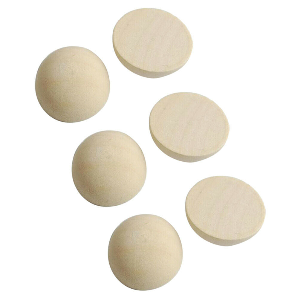 200pcs Unfinished Hardwood Wooden Half Balls Shapes Party Table Decoration