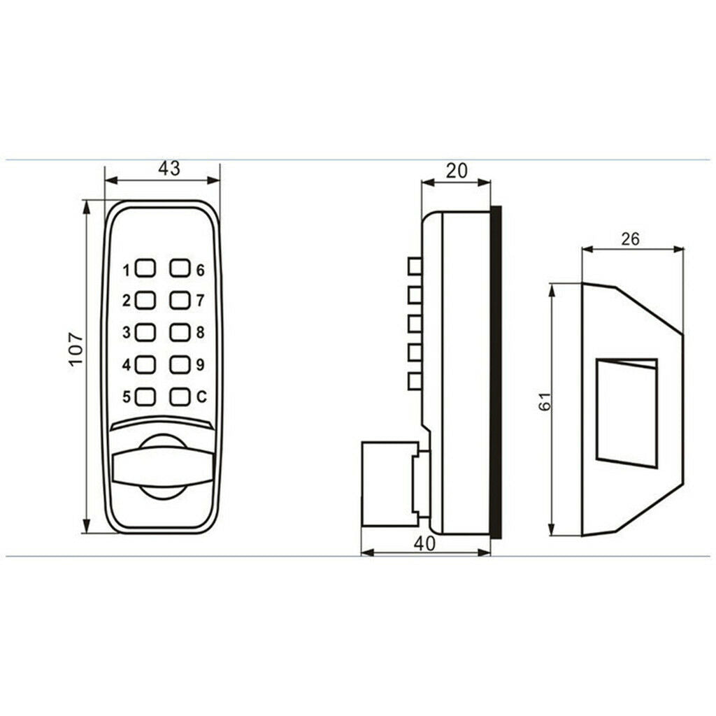 Modern Push Button Mechanical Digital Combination Code Door Lock Keyless
