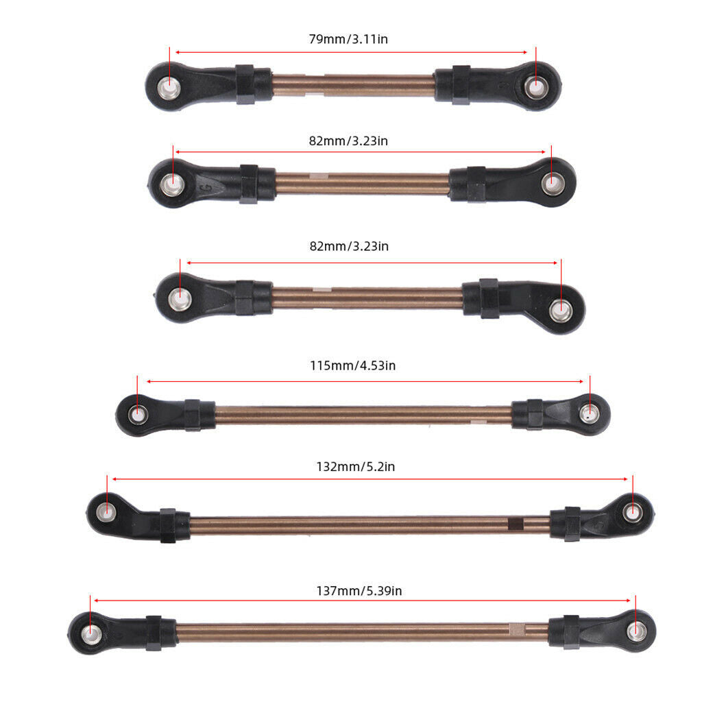 10 Pieces Aluminum Steering Linkage Servo Link Pull Rod Replacement for 1/10 RC