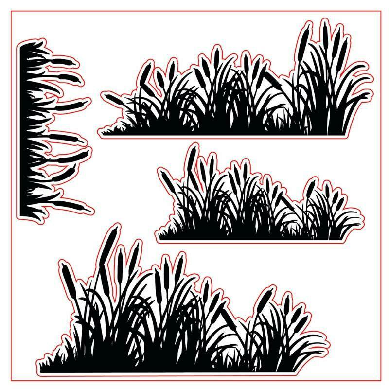 DIY Crafts Card Making Straw Grass Embossing Stencil Clear Stamp