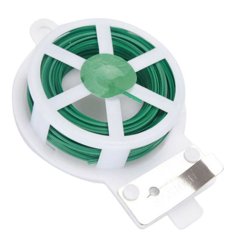 Reusable 50m Garden Vine Tree Plant Twist Ties Reel Sturdy Plastic w/Cutter