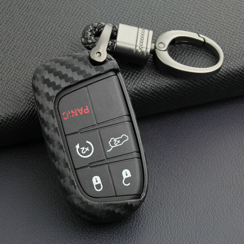 ScratchProof Carbon Fiber Remote Key Case Cover Shell For 2015-2017 Chrysler 200