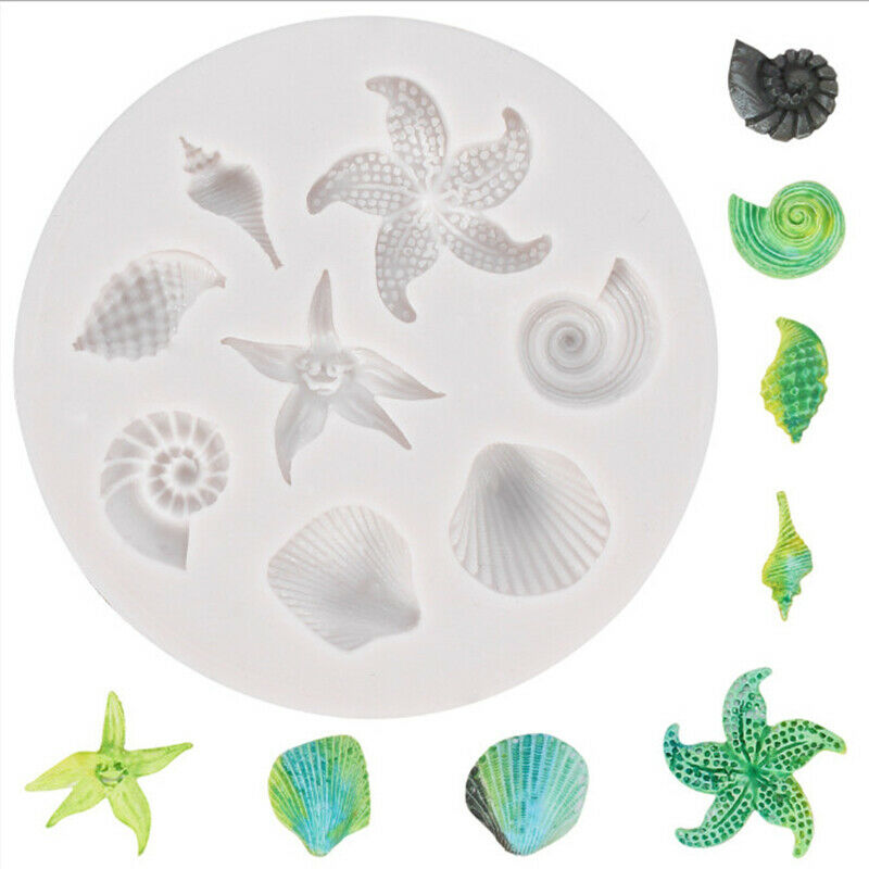 Cake Decorating DIY Sea Creatures Conch Starfish Shell Fondant Silicone M.l8