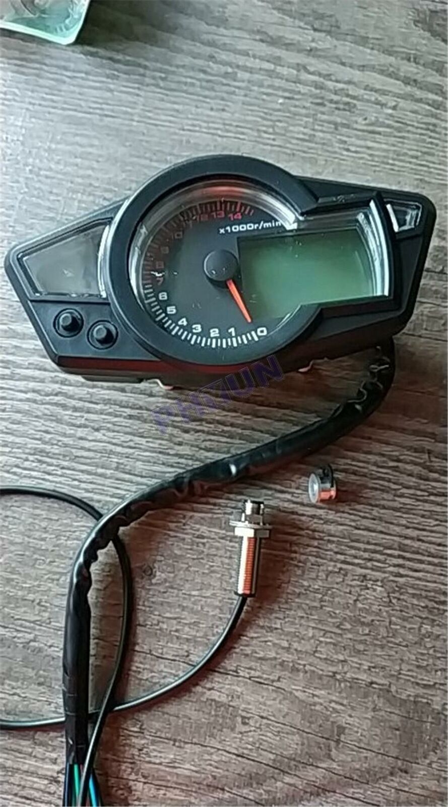 12V Motorcycle Digital LCD Speedometer Odometer Fuel Level For 2 & 4 Cylinders