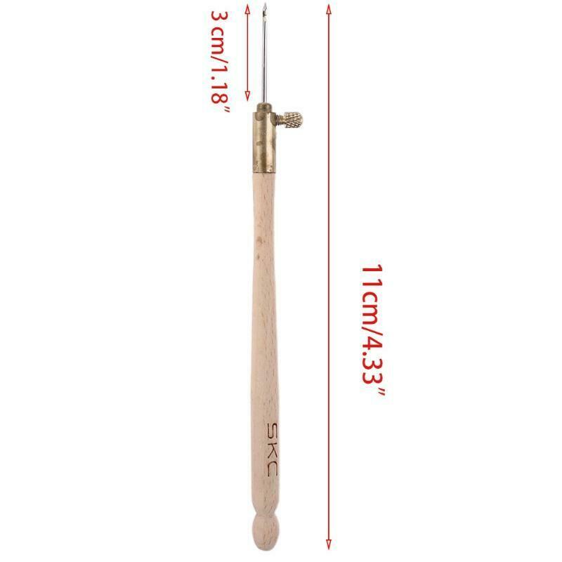 Embroidery Punch Needle French Crochet Hook with 3 Needles Pen Cross Stitch Tool
