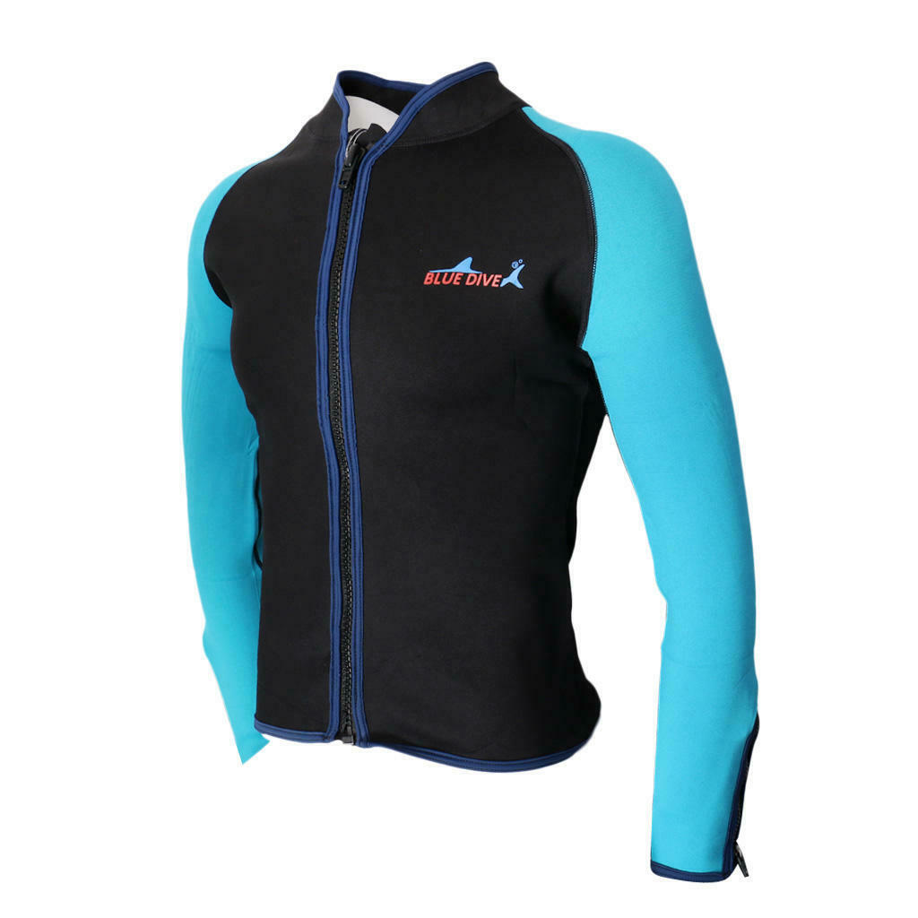 2mm men neoprene diving jacket top swimwear wetsuits black l
