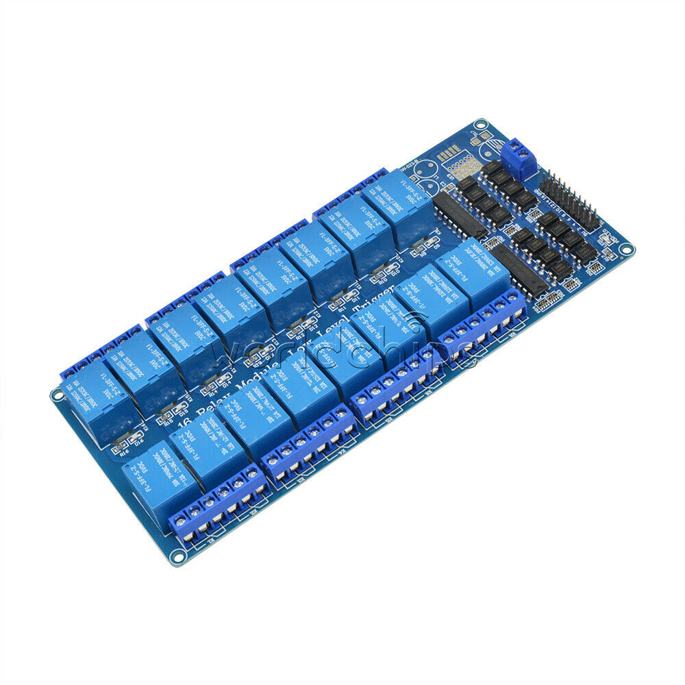 16-CH 16-Channel 5V Relay Board Module Optocoupler Power Supply Arduino PIC ARM