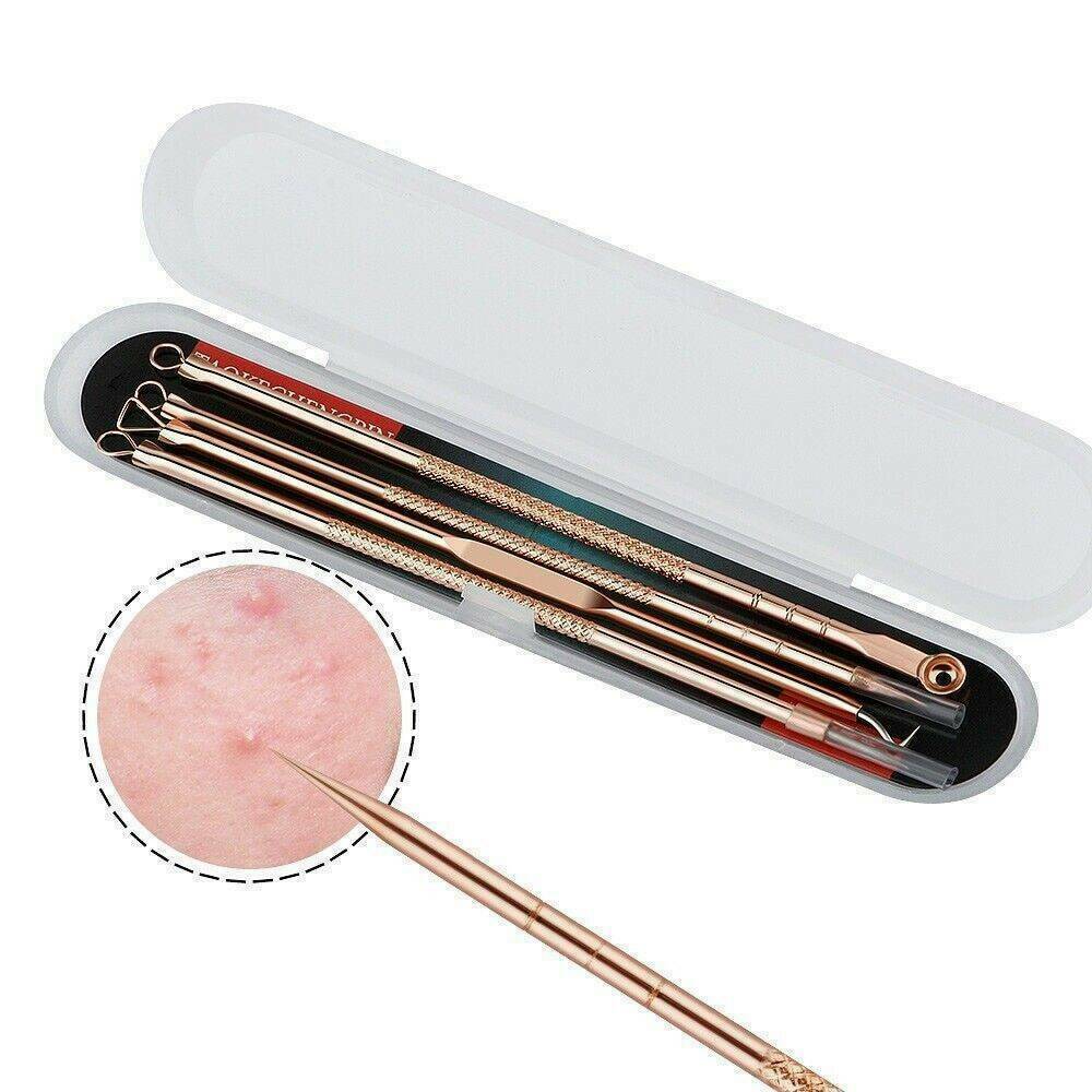 4Pcs Tool Kit Acne Extractor Remover Blackhead Pimple Needles Blemish Treatments