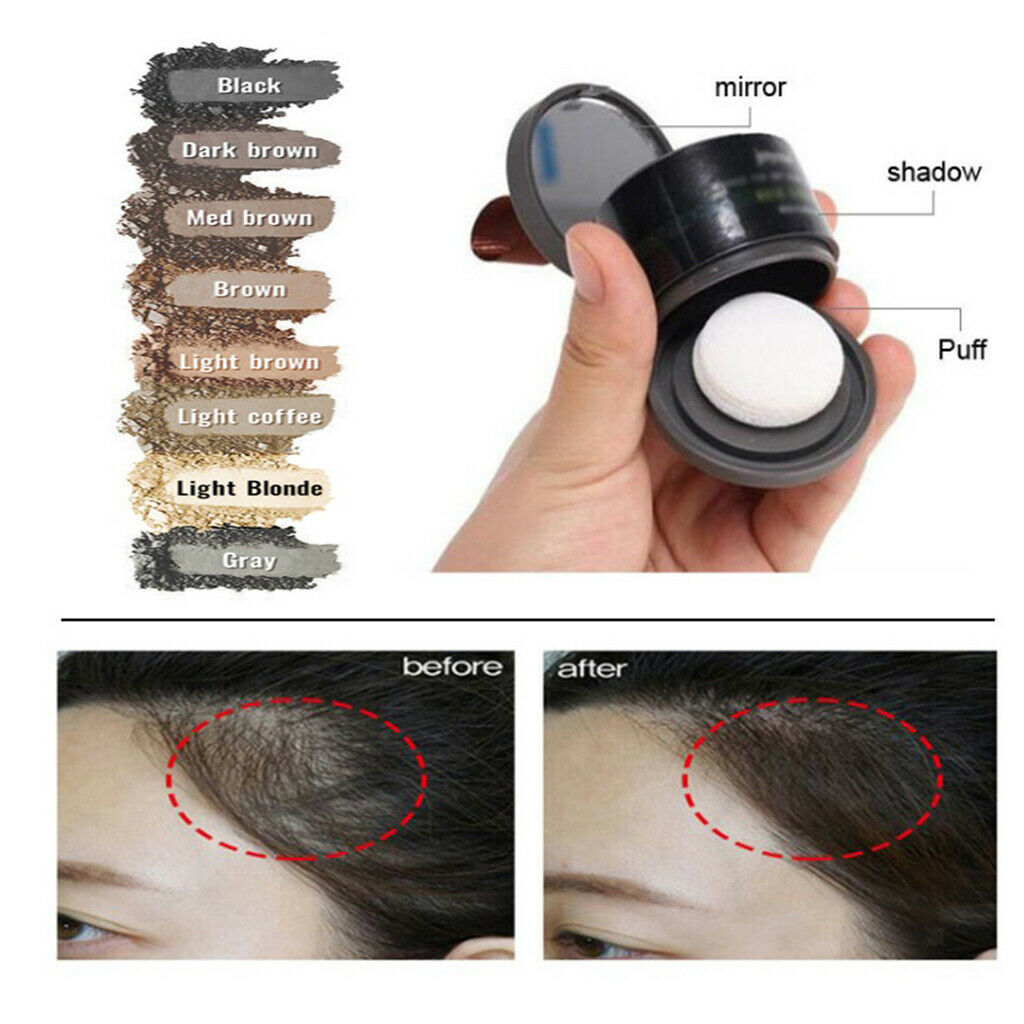 Smooth Hairline Forehead Powder with Mirror Hair Roots Cover Brown