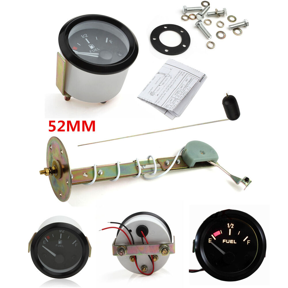 Universal 2'' 52mm DC 12V LED Light Fuel Gauge For Auto Car Motocycle Truck