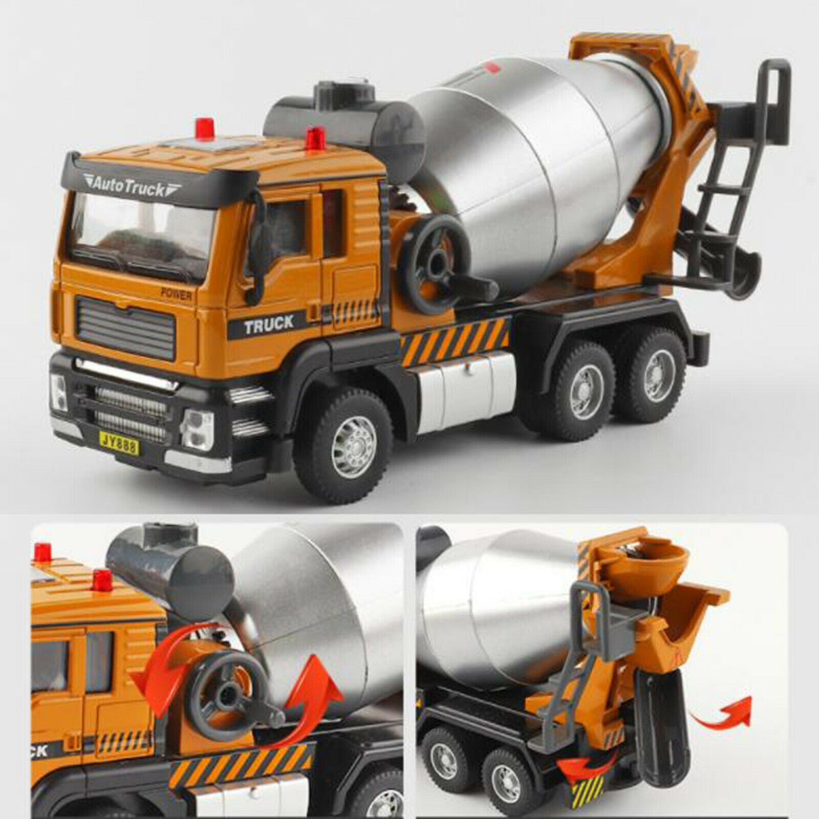 Fire Truck with Lights and Extendable Ladder Pull Back Vehicles Toys Gift for