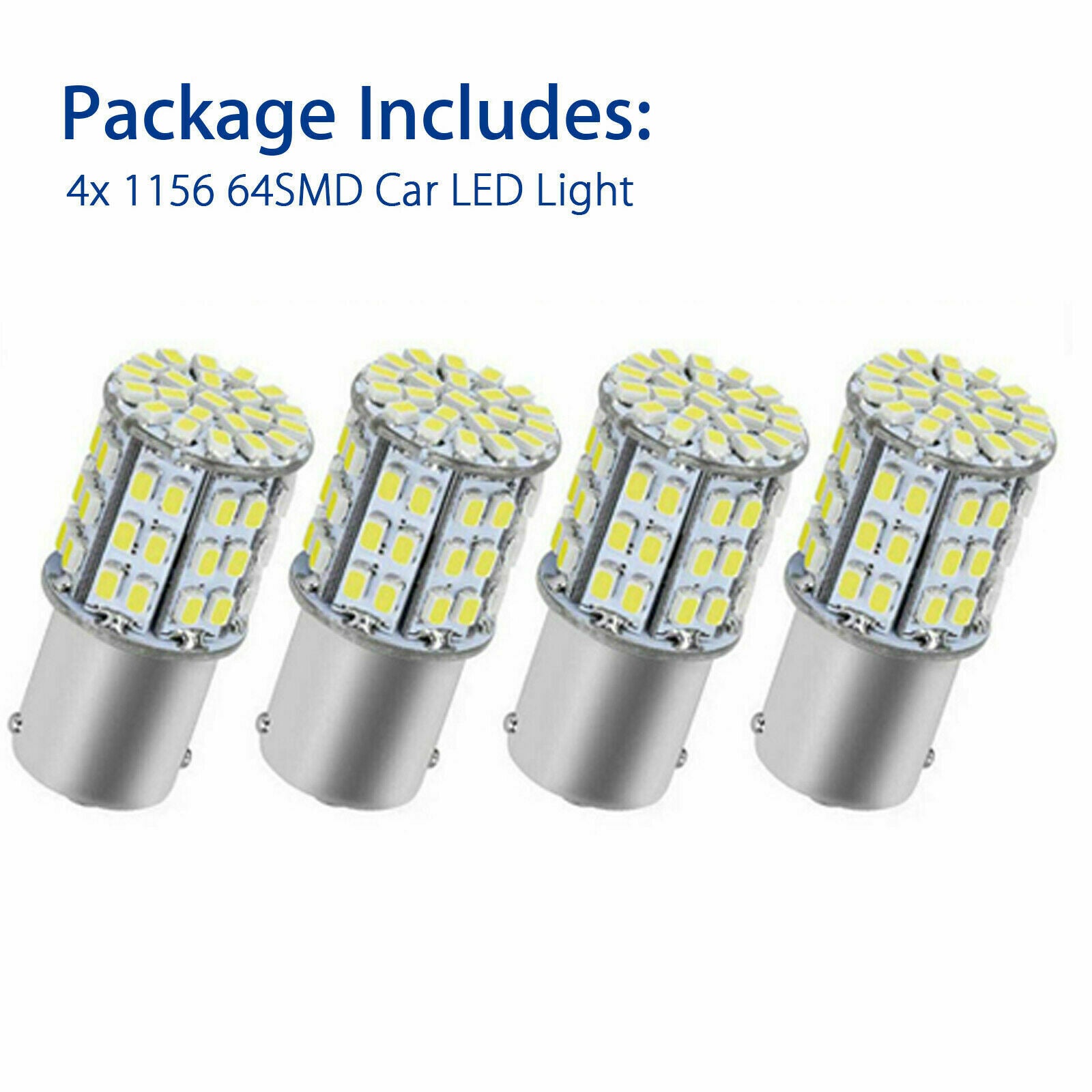 4Pcs Super White 64 SMD LED 1156 1141 1003 RV Camper Trailer Interior Light Bulb