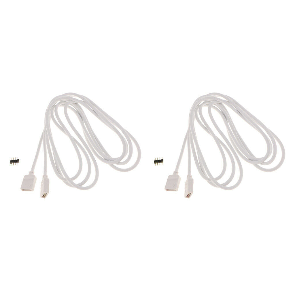 Pack of 2 4-pin Extension Cable Extended Line Wire Connector for 5050 3528 LED