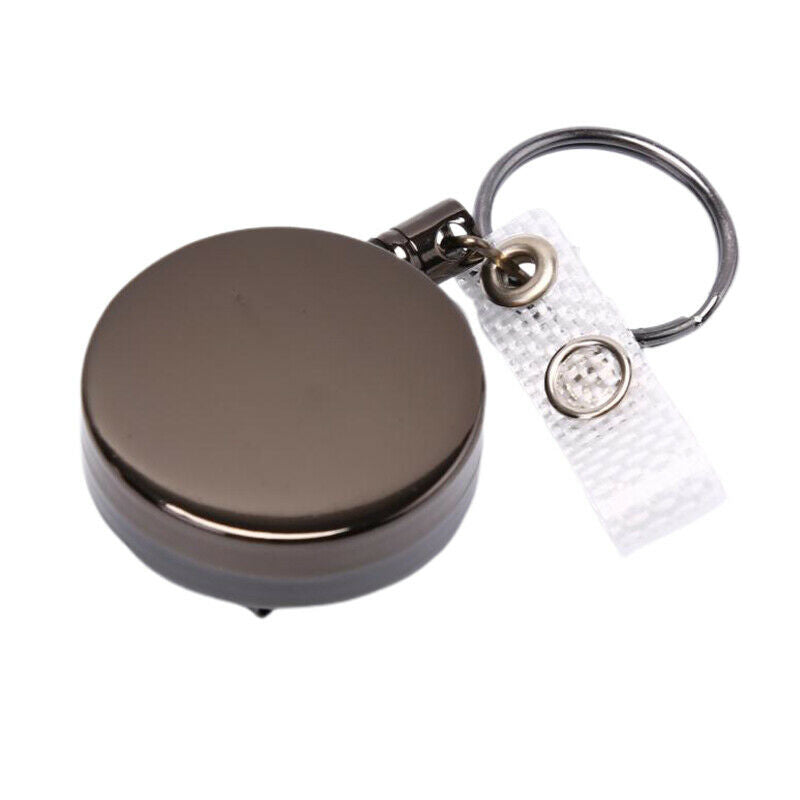 1pc Retractable Badge Holder Reel Name Card Keychain Metal ID Belt Clip KeyrBDA