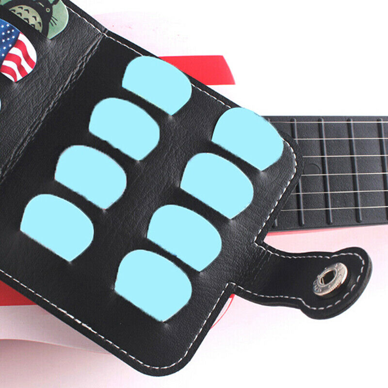16pcs PU Guitar Black picks bag Package Holder Bass Ukulele guitar accessorie.DD