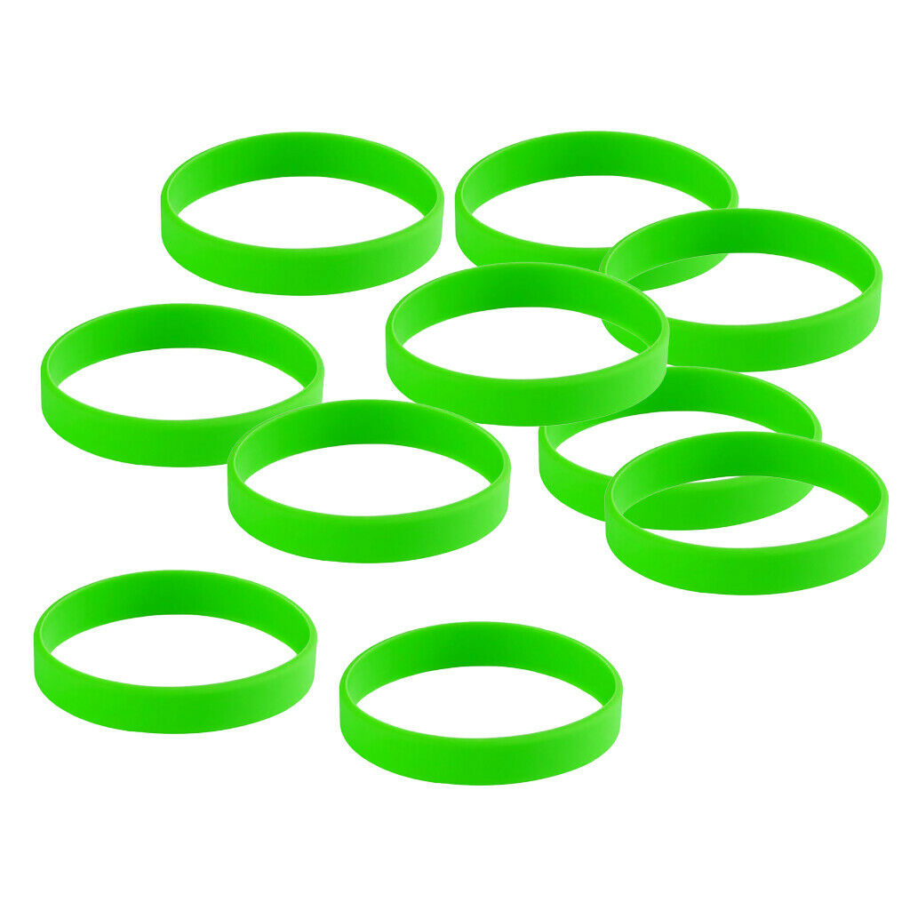 10 PCS/Pack Blank Silicone Wristbands Fashion Rubber Bracelet Green