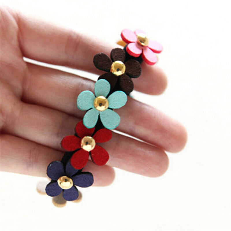 2pcs Women Girls Flower PonyTail Elastic Rubber Hair Band Tie Rope Rin.l8