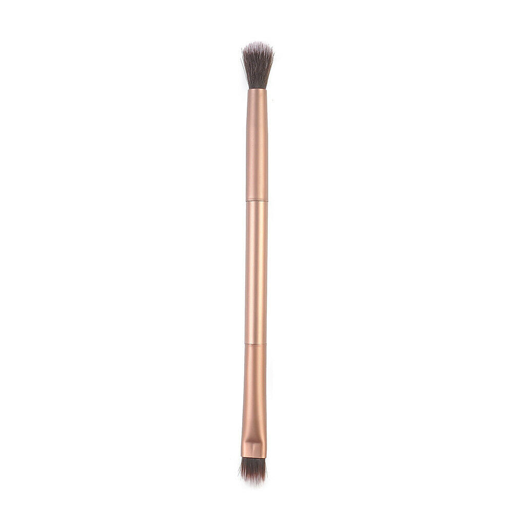 New Duo Brow Makeup Brush Metal Handle Double Sided Eyebrow Flat Angled Brushes