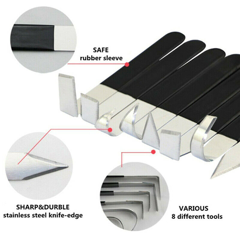 8X Stainless Steel Clay Sculpting Set Wax Carving Pottery Tools Shapers Mode BU