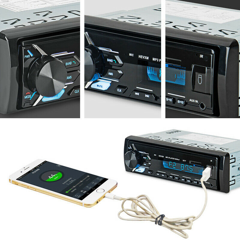 DC12V Multifunction Bluetooth Vehicle MP3 Player FM Radio AUX Audio LCD Display