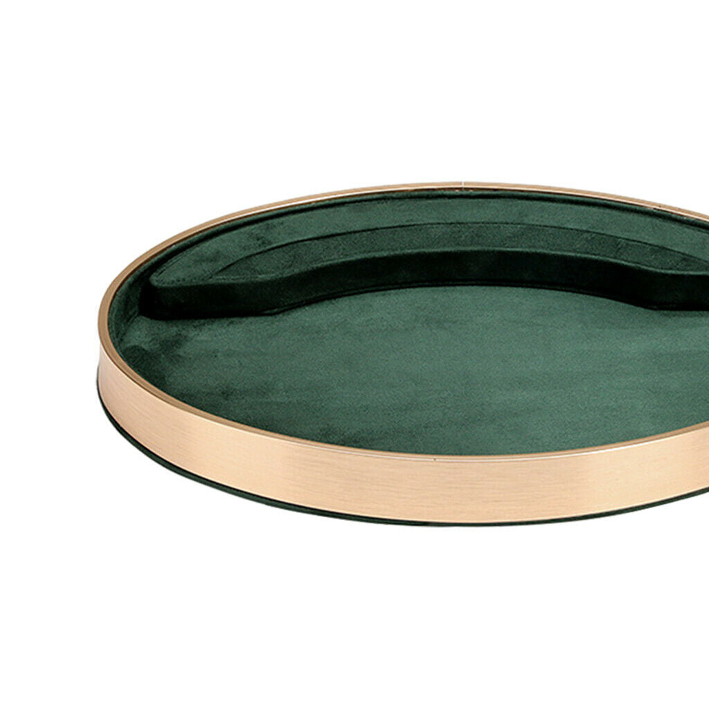 Jewelry Tray Velvet Storage Rings Display Showcase Countertop Store green