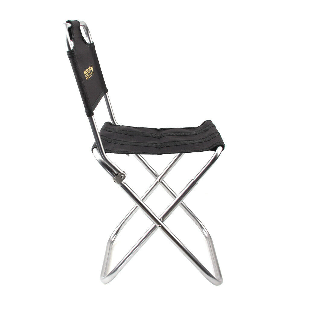 Foldable Folding Chair Fishing Camping Hiking Garden Stool Seat w/ Backrest