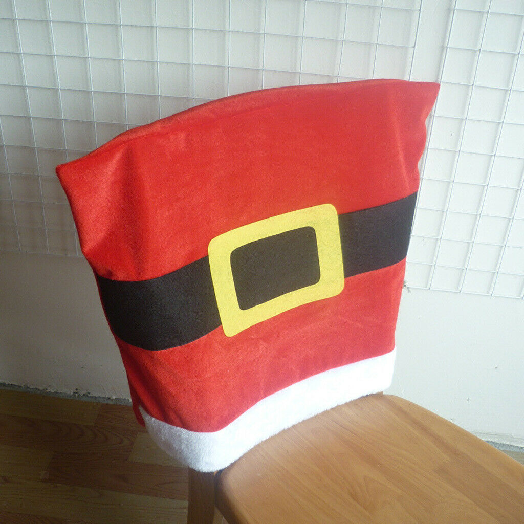 Festive Christmas Belt Chair Back Cover Xmas Dinner Banquet Kitchen Table Party