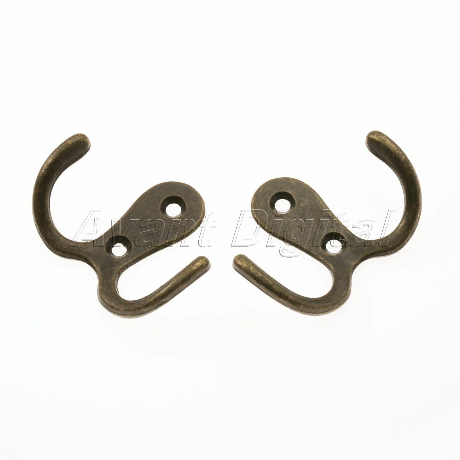 2pcs Cloth Coat Hat Towel Twin Hooks Kitchen Bathroom Door Wall Hanger Holder
