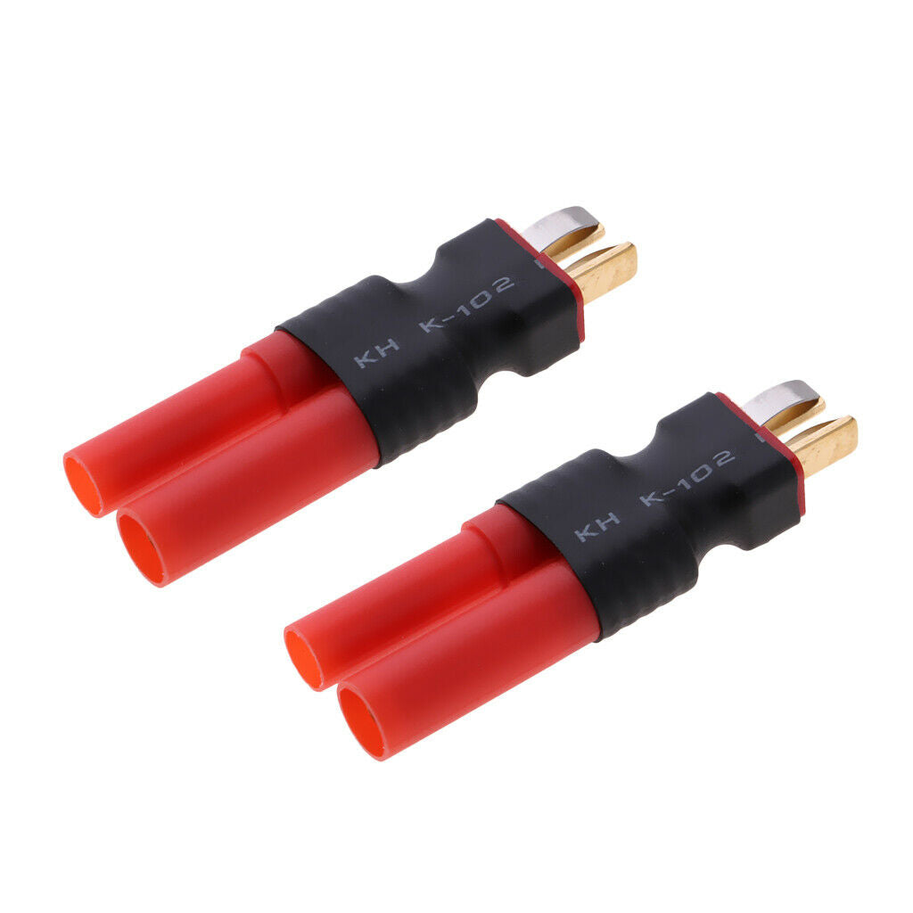2x T Plug to 4.0mm Banana Plug Connector Connector for HXT T Plug Male Plug