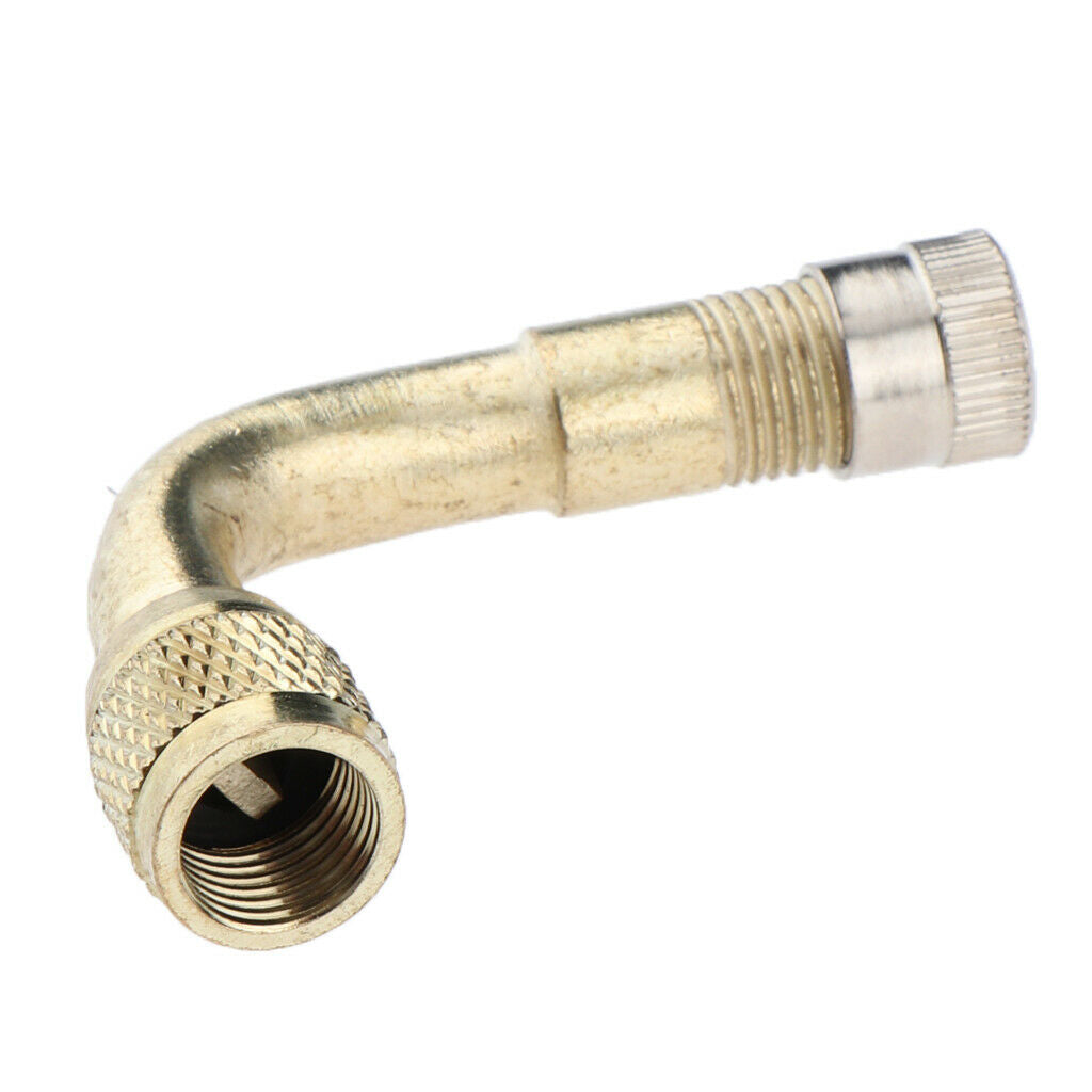 4 Pack Yellow 90 Brass Car Tire Lengthened Inflatable Tube 45/90/135 Degree