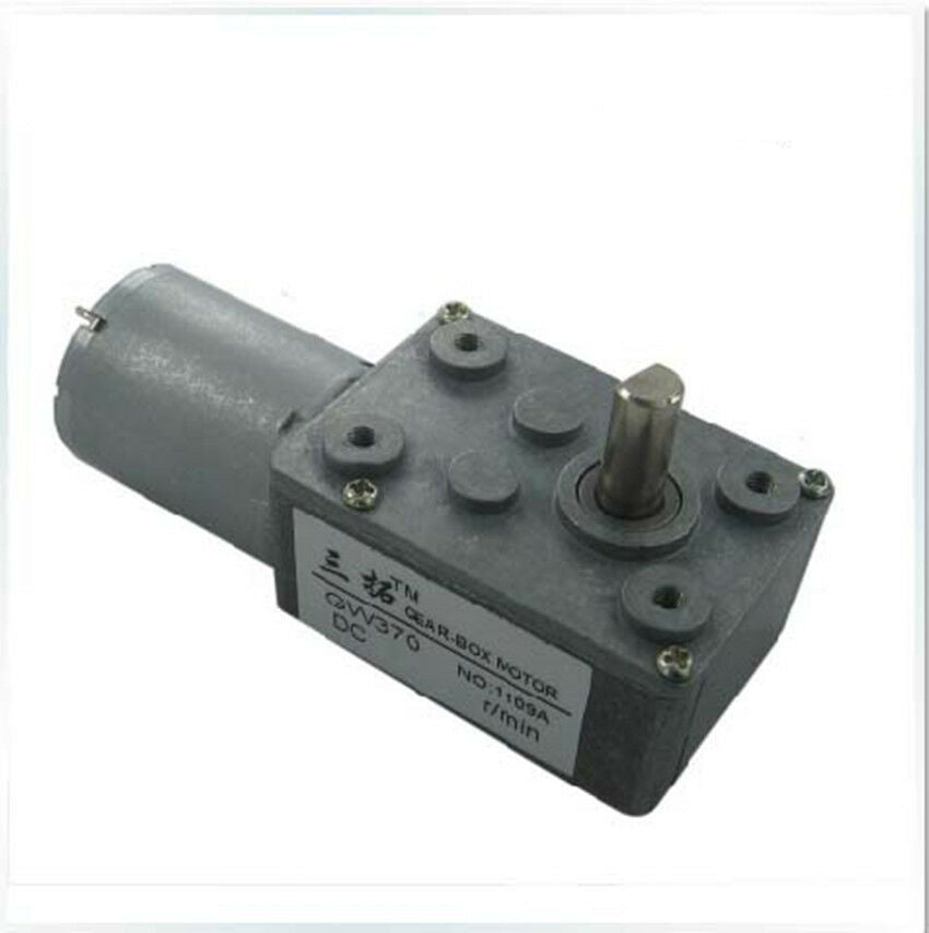 GW370 DC 24V 25RPM 6mm Shaft Rectangle Gear Box Terminals Electric Geared Motor