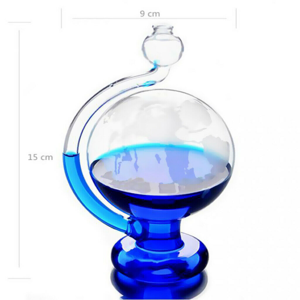 Creative Glass Vase Weather Forecast Predictor Bottle Barometer Blue Pigment