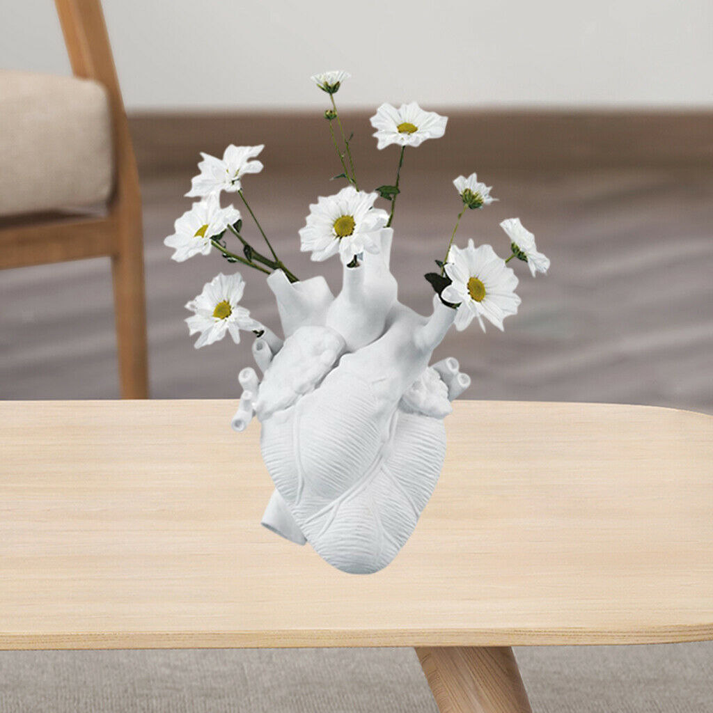 Anatomical Heart Shape Vase Palnt Pot Sculpture Statue Home Home Decor