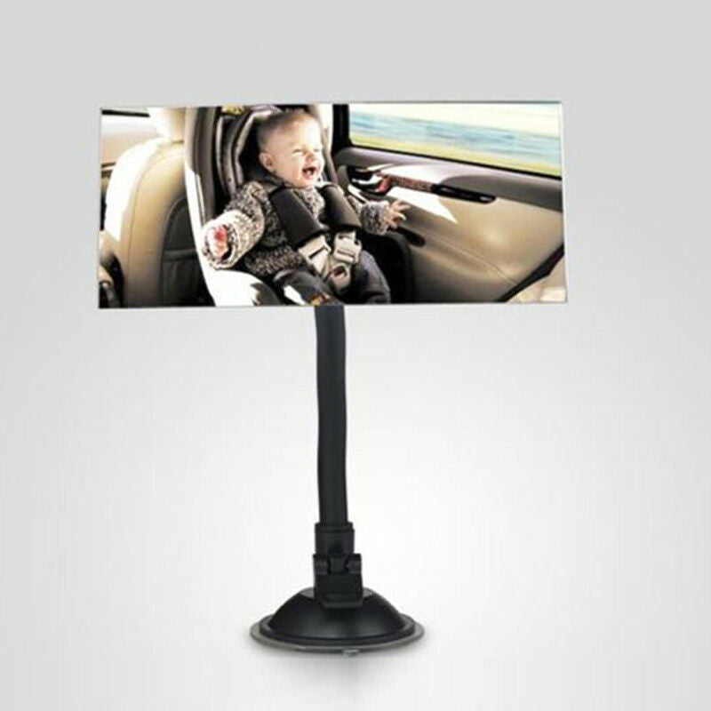 Universal Car Truck Wide Flat Interior View Mirror Suction Stick Rearview Clear