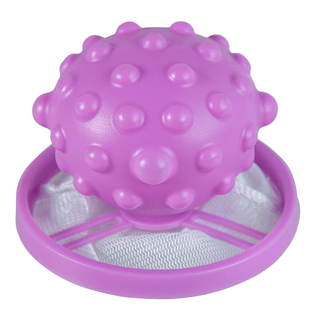 2X Reusable Floating Pet Fur Catcher Laundry Lint Pet Hair Remover C-Purple