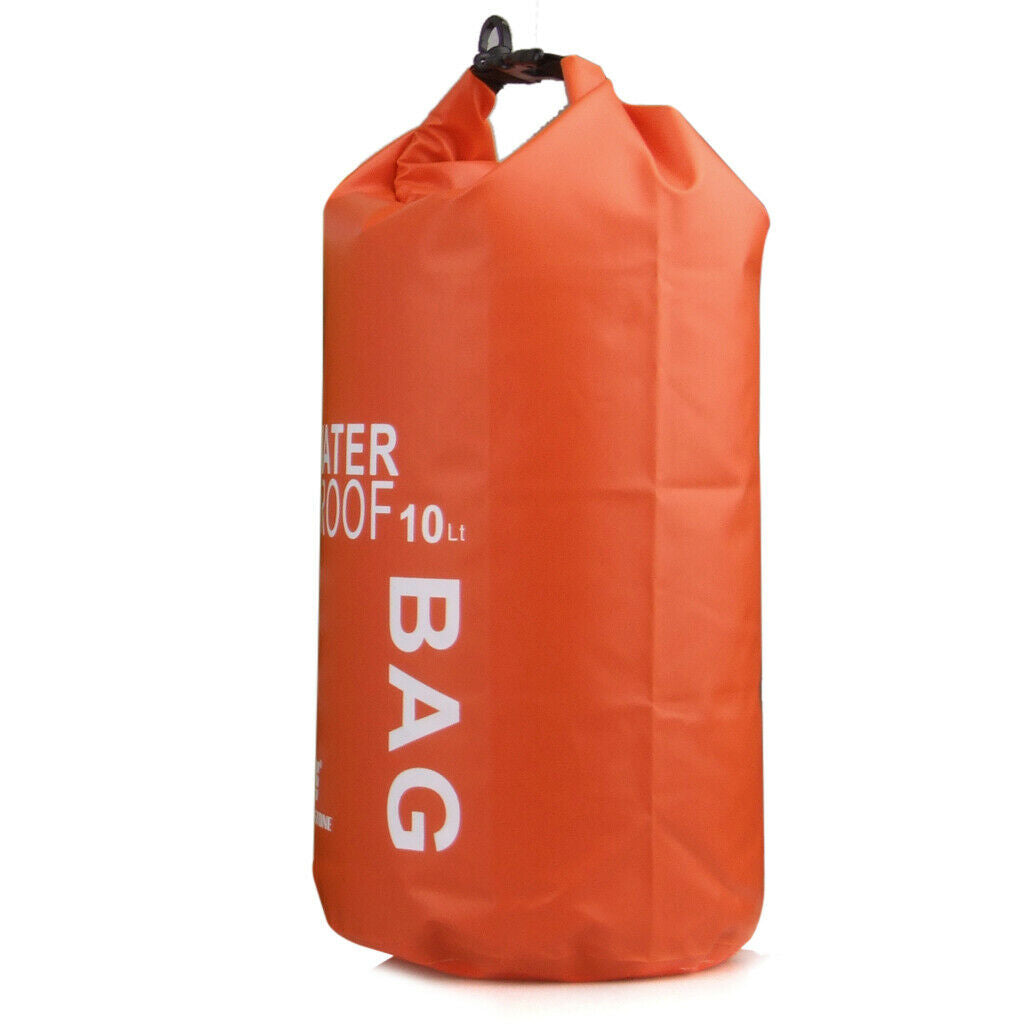 10L Waterproof Dry Bag Pouch Camp Boating Kayaking Rafting Canoeing Orange