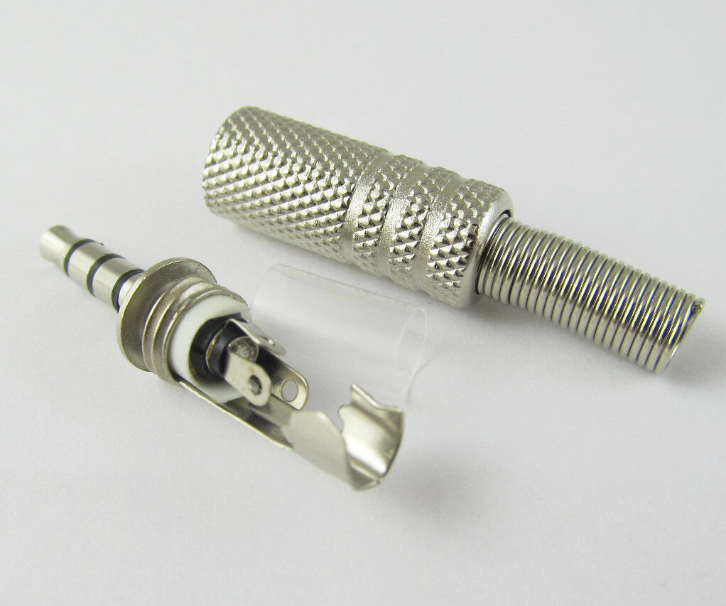 5pcs NEW 3.5mm 1/8" 4 pole Audio Video Connector Plug Nickel Plated