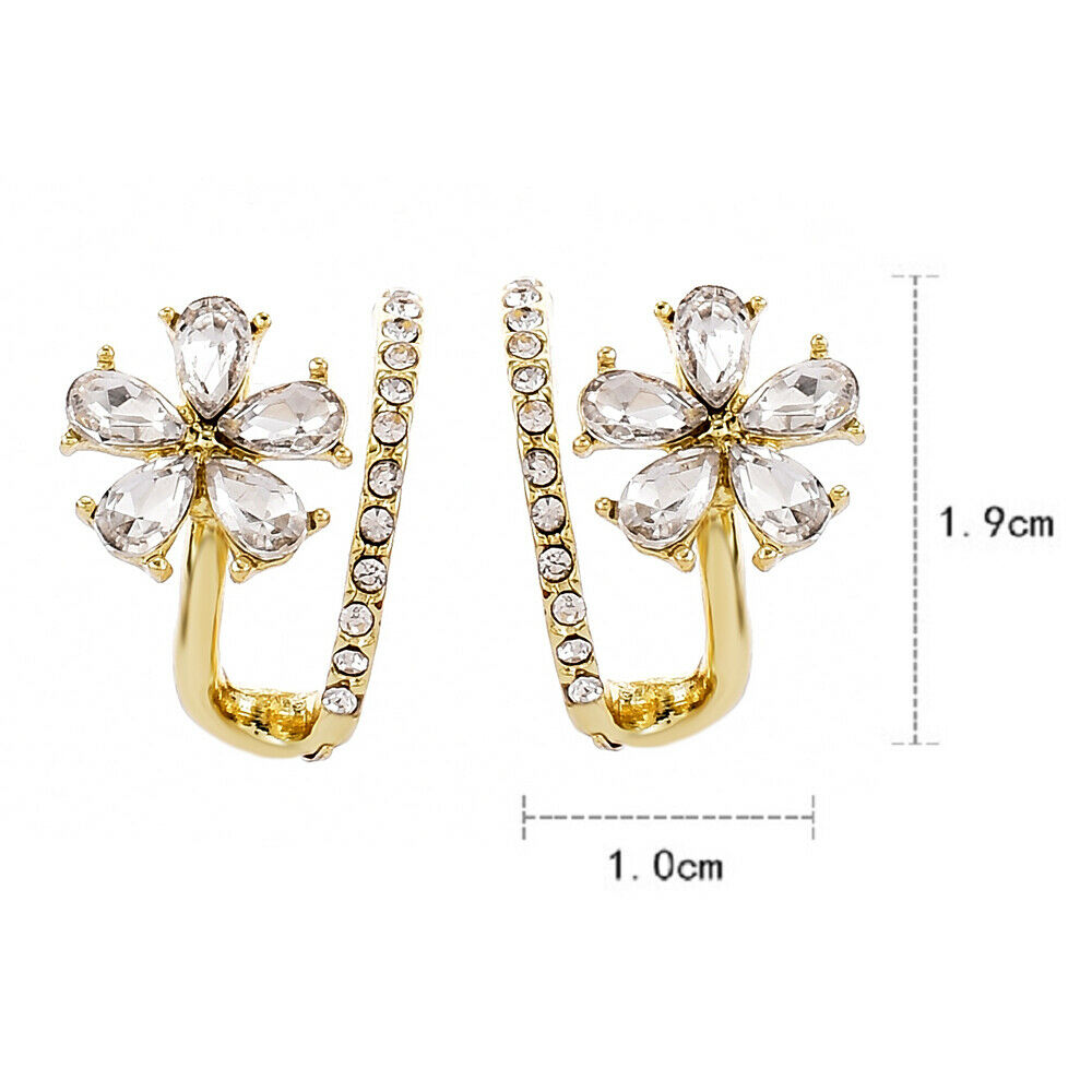 2021 Fashion Flower Zircon Earrings Ear Stud Women Wedding Party Jewellery Gifts