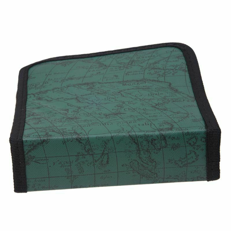 40 Disc Fashion Map CD DVD Storage Holder Sleeve Case Box Wallet Bag Album ZipL3