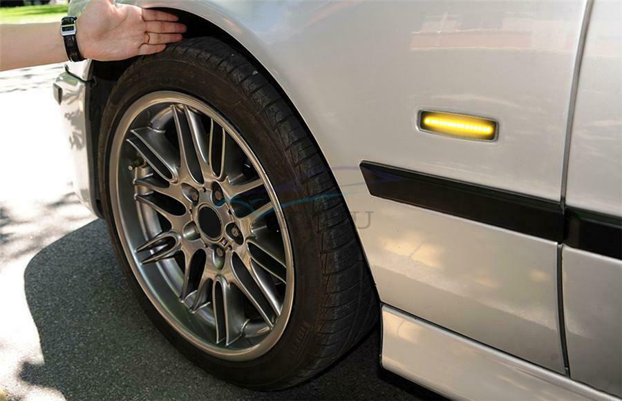 For BMW E39 1 Pair of Yellow LED Dynamic Flow Sequence Turn Signals Waterproof
