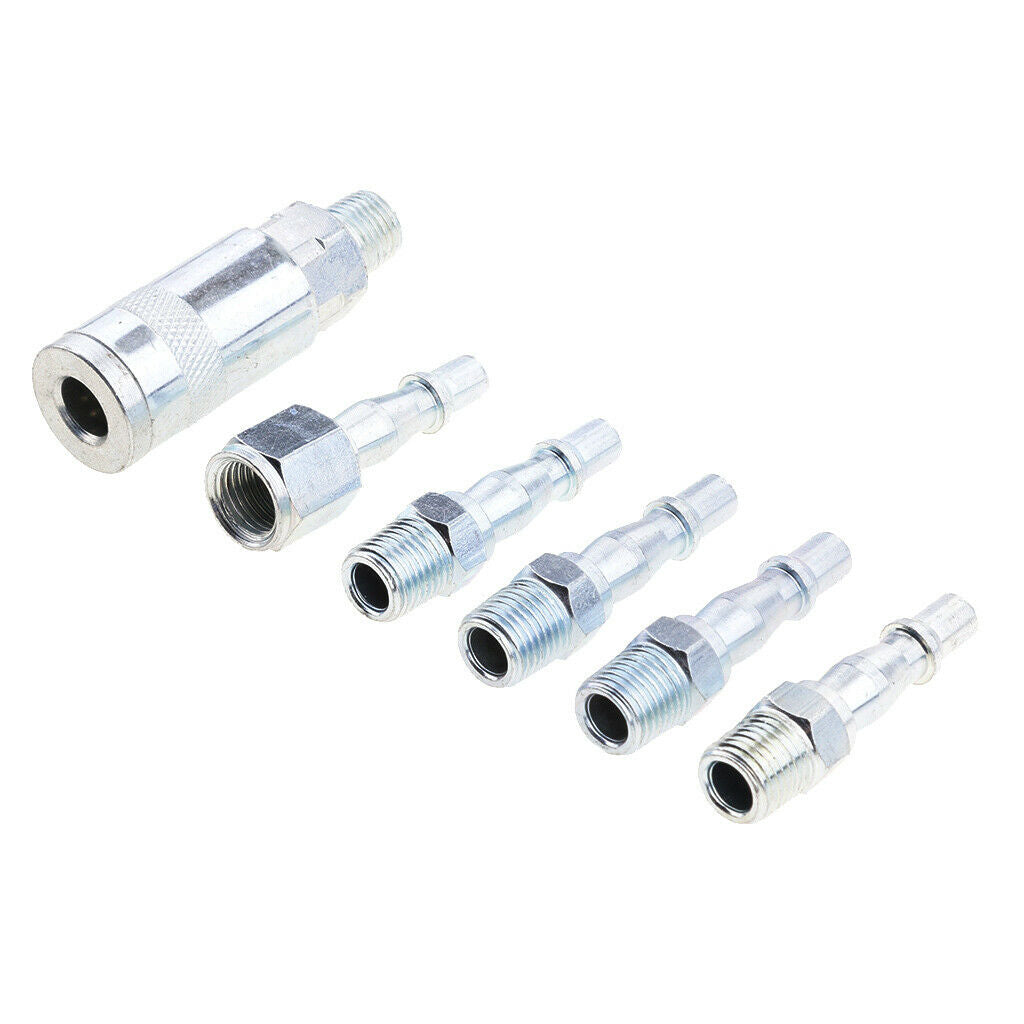 6 Pieces 1/4 '' Air Hose Line Accessories Compressor Construction Coupler Plug