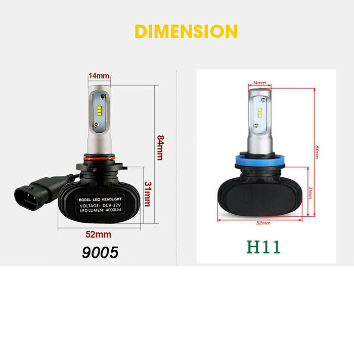 For Dodge Ram 1500 2500 3500 2011-2017 50W 9005 H11 LED Headlight + Fog Bulb Kit