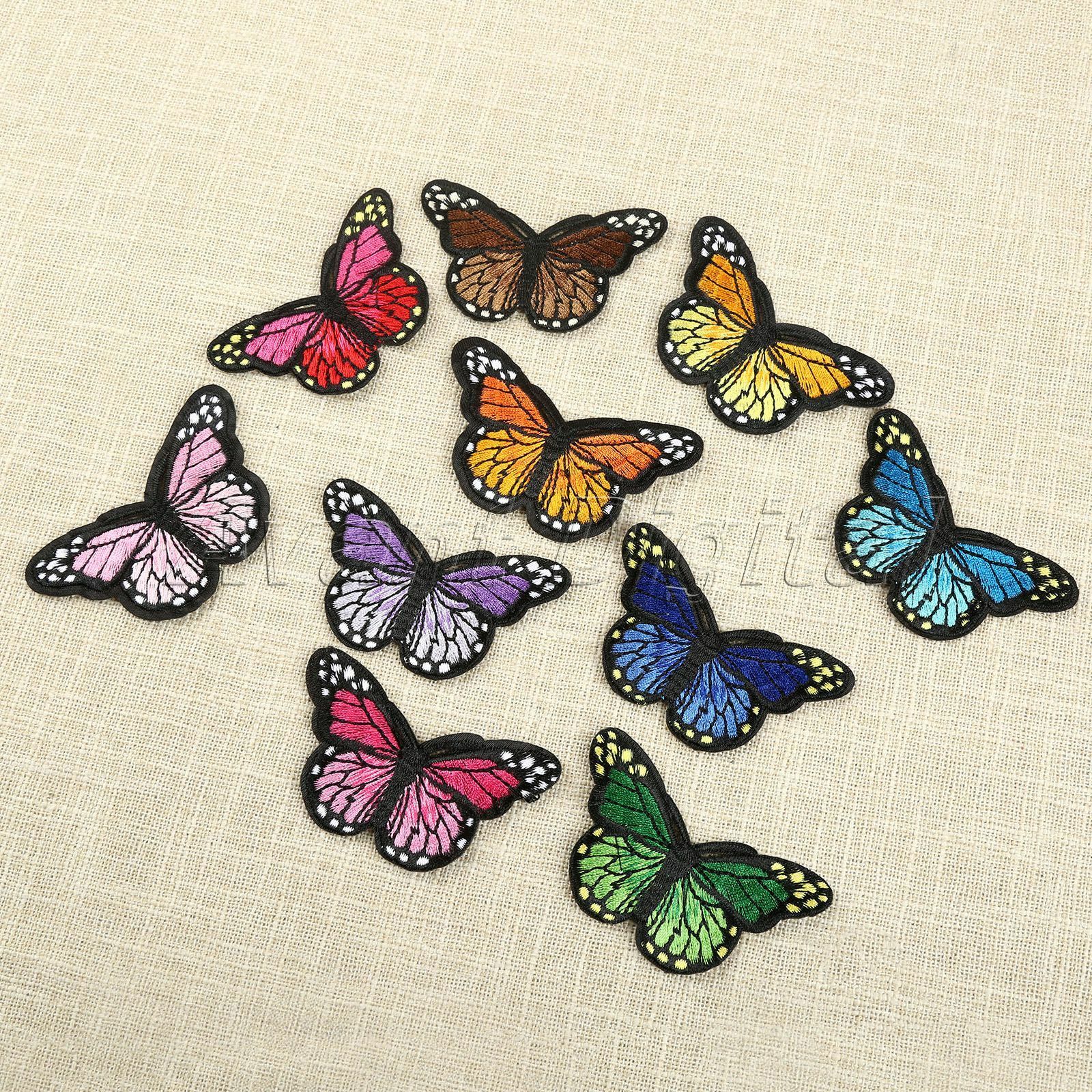 10Pcs Embroidered Butterfly Sewing Iron On Patches Appliques Badge For Clothes