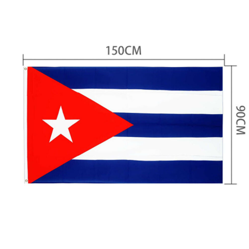 Cuba Flag 90*150cm Hanging Polyester Cuban National Flags with Brass Grommets